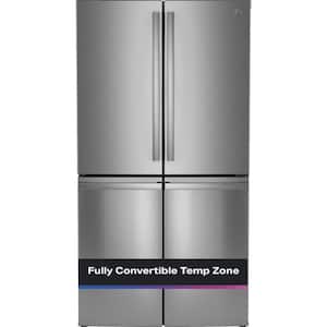 Profile 28 cu. ft Quad Door Bottom Freezer Refrigerator Fingerprint Resistant Stainless w/Dual-Dispense AutoFill Pitcher
