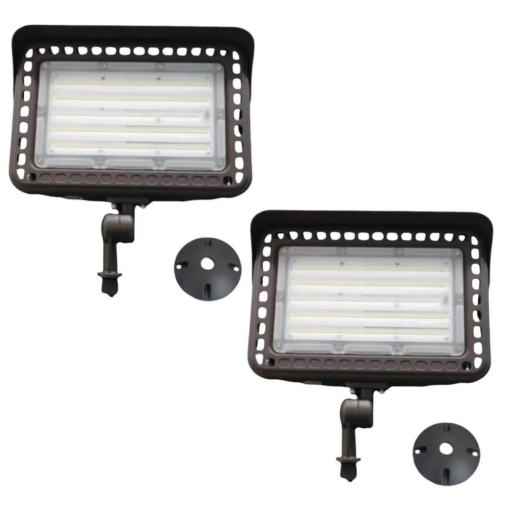600-Watt Equivalent 120-Degree 18000 Lumens Bronze Integrated LED Outdoor Wall Pack Light Dusk to Dawn w/Photocell 2PCS price history on PriceWatchPro