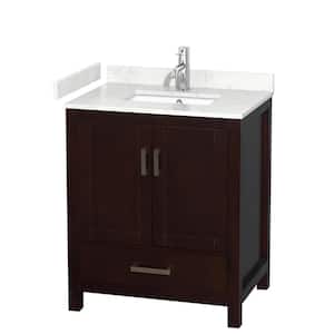 Sheffield 30 in. W x 22 in. D Single Bath Vanity in Espresso with Cultured Marble Vanity Top in White with White Basin