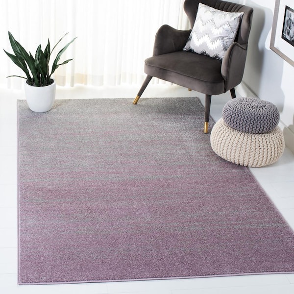 Adirondack Purple/Green Solid Color 5 ft. x 8 ft. Striped Area Rug