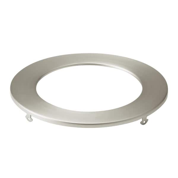 KICHLER Direct-to-Ceiling 5 in. Brushed Nickel Round Ultra-Thin Recessed Light Trim (1-Pack)
