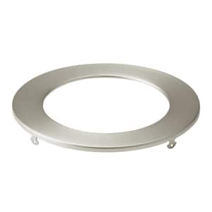 Direct-to-Ceiling 5 in. Brushed Nickel Slim Decorative Round Ultra-Thin Recessed Light Trim