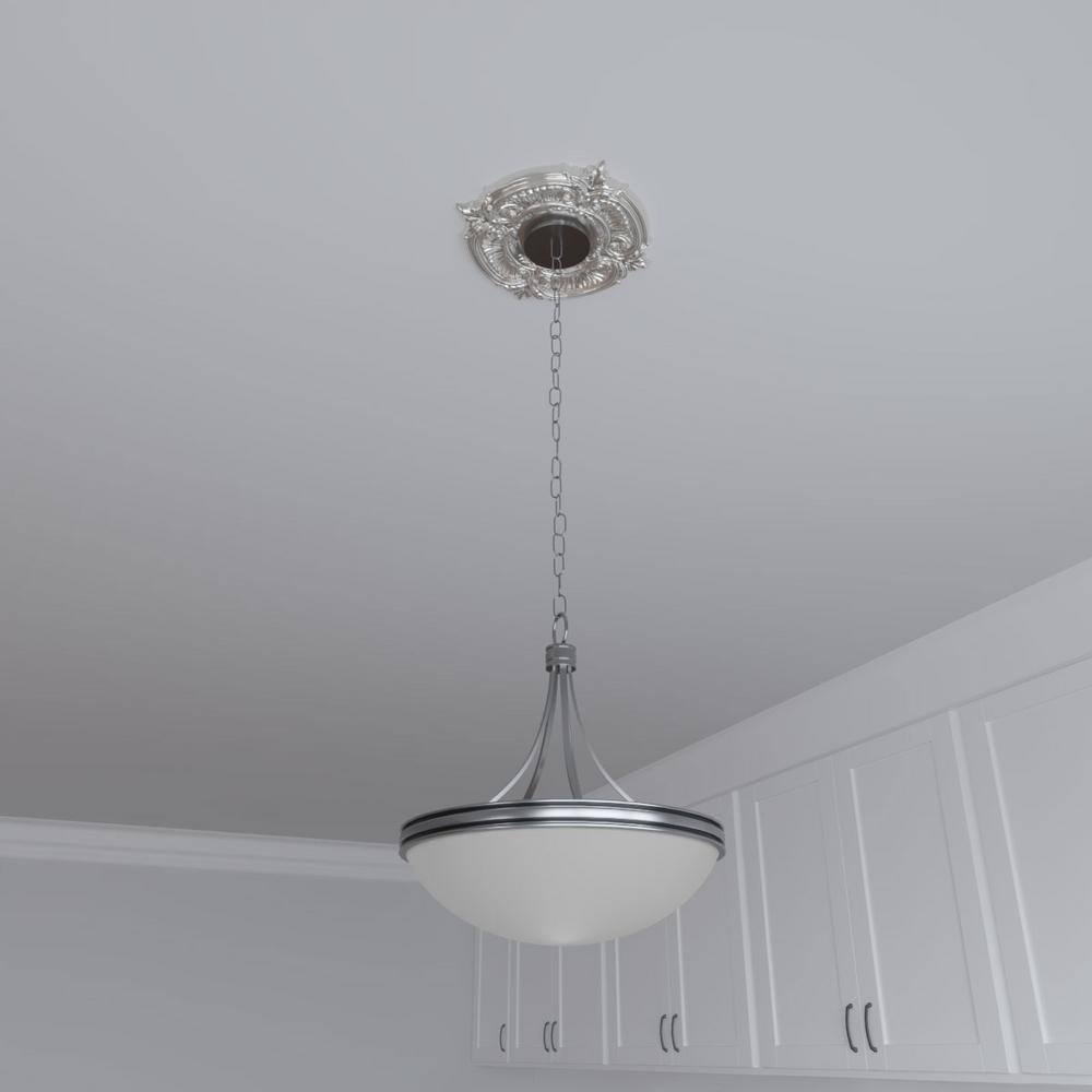 Attica 10" Bright Coat Chrome Thermoformed PVC Ceiling Medallion