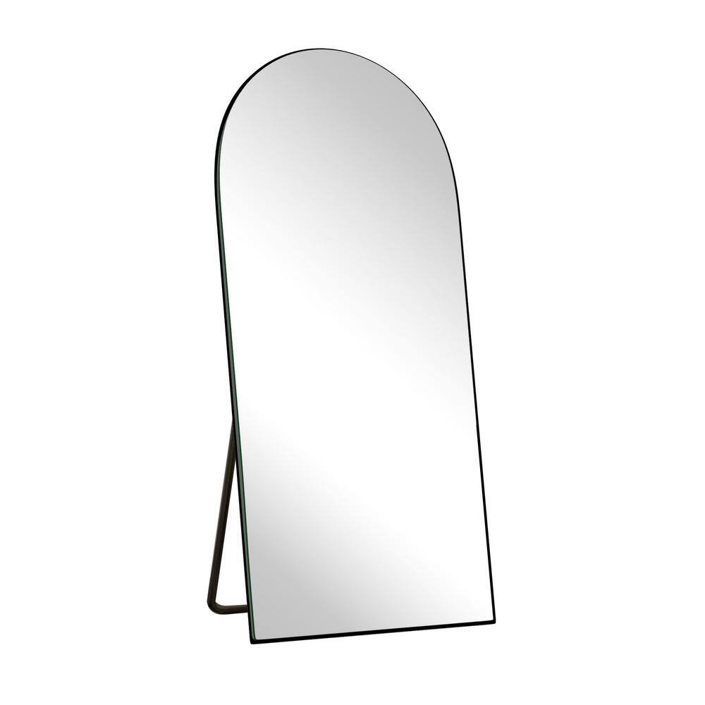 LuxHomez 24 in. W x 70.5 in. H Oversized Modern Arch Wood Framed Black