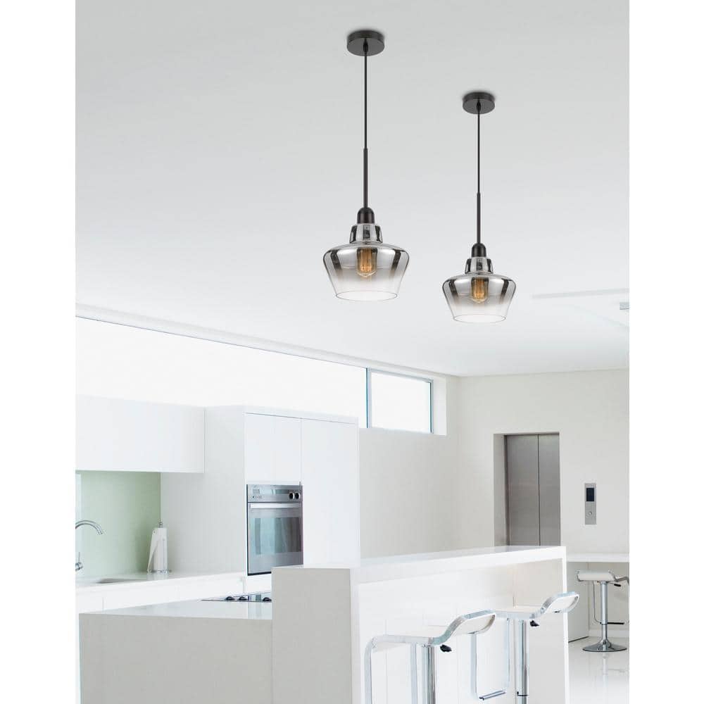 Brockton 17'' Matte Black Hand Blown Glass Pendant Light