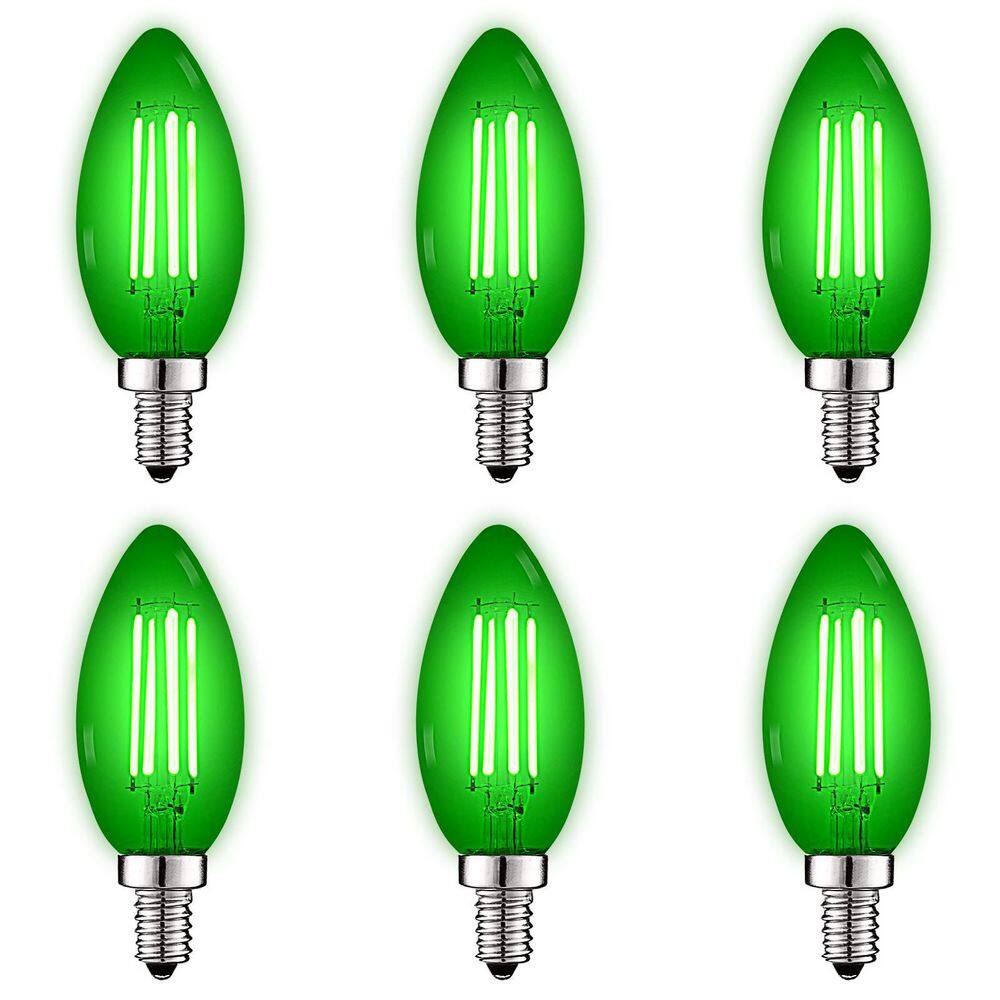 LUXRITE 40Watt Equivalent LED Green Light Bulb, 4.5Watt, Colored