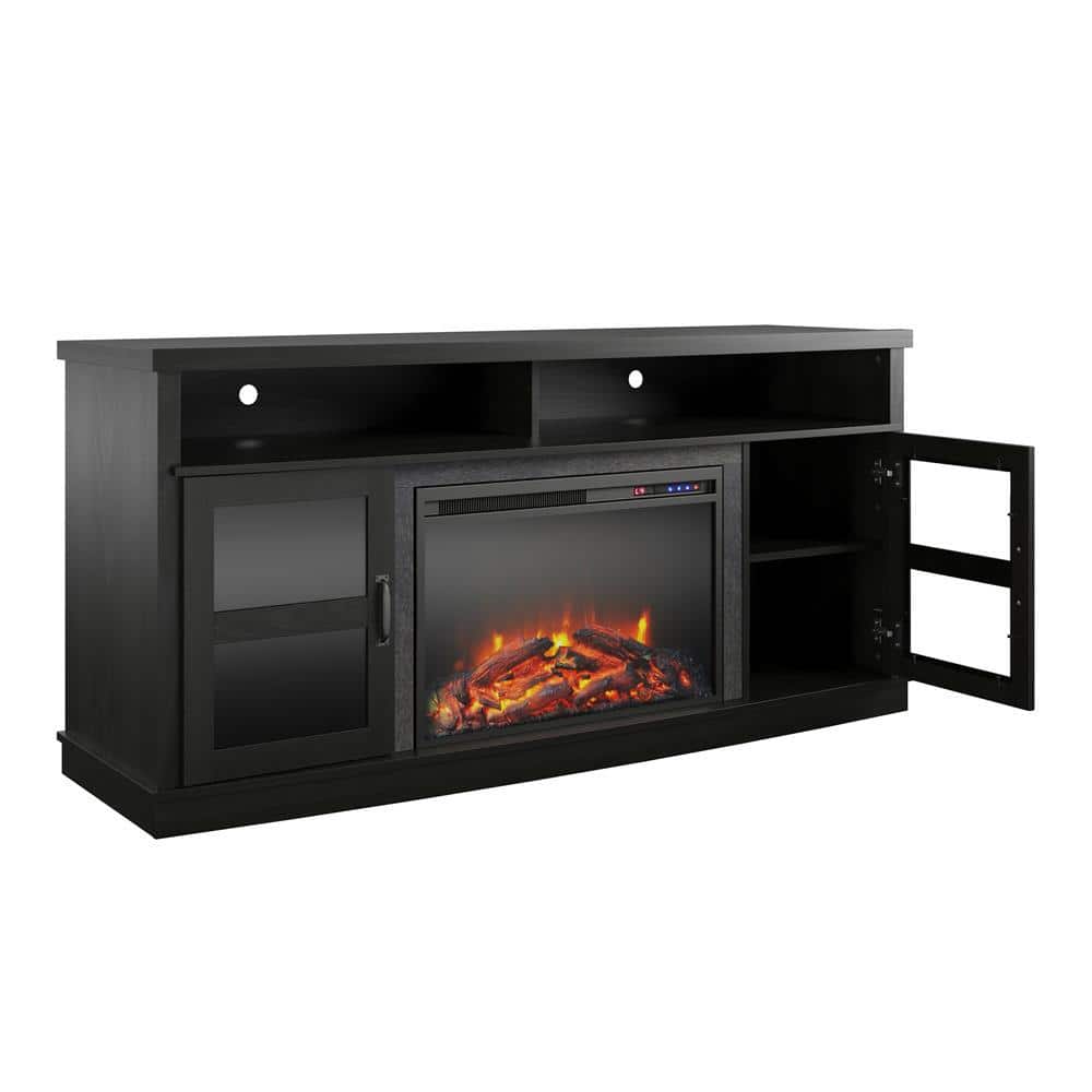 Gardenia 63 in. Freestanding Electric Fireplace TV Stand in Black Oak Finis