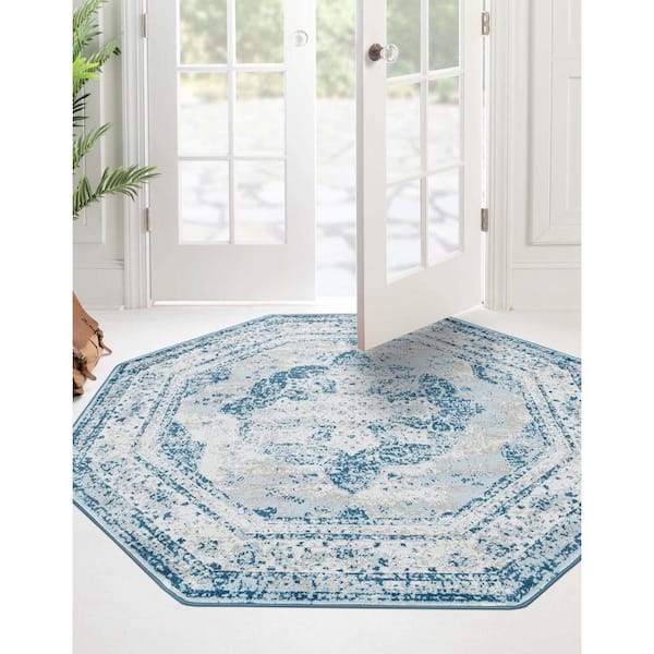 Sofia Salle Garnier Blue 6 ft. x 6 ft. Area Rug