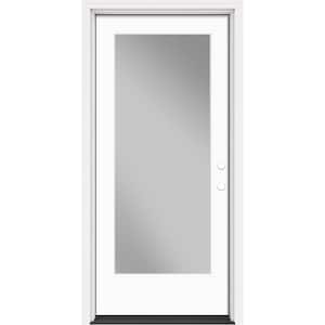 Performance Door System 36 in. x 80 in. VG Full Lite Left-Hand Inswing Clear White Smooth Fiberglass Prehung Front Door