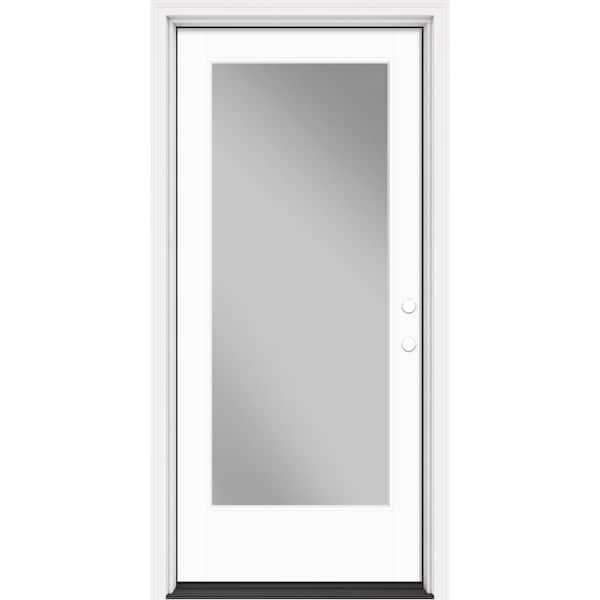 Masonite Performance Door System 36 in. x 80 in. VG Full Lite Left-Hand Inswing Clear White Smooth Fiberglass Prehung Front Door