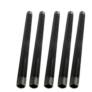 1-1/4 in. x 4 ft. Black Steel Pipe (5-Pack)