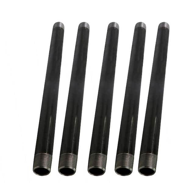 The Plumber's Choice 1-1/4 in. x 5 ft. Black Steel Pipe (5-Pack)