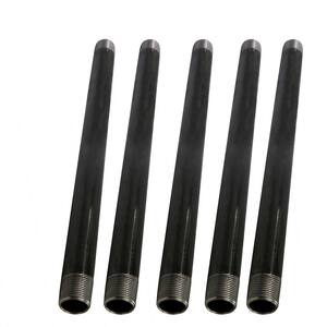 1-1/4 in. x 24 in. Black Steel Pipe (5-Pack)