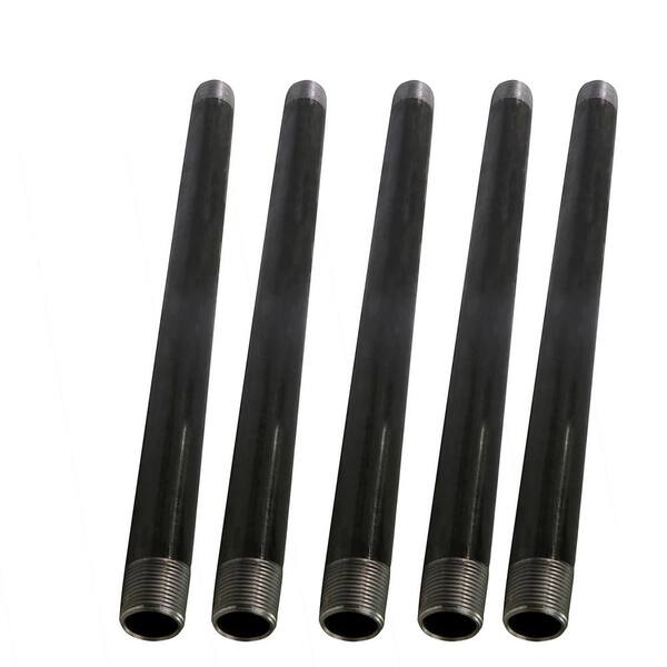 The Plumber's Choice 1/4 in. x 18 in. Black Steel Pipe (5Pack) 1418PBL