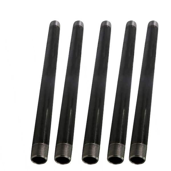PLUMBFLEX 1-1/2 in. x 2 ft. Black Steel Pipe (5-Pack)