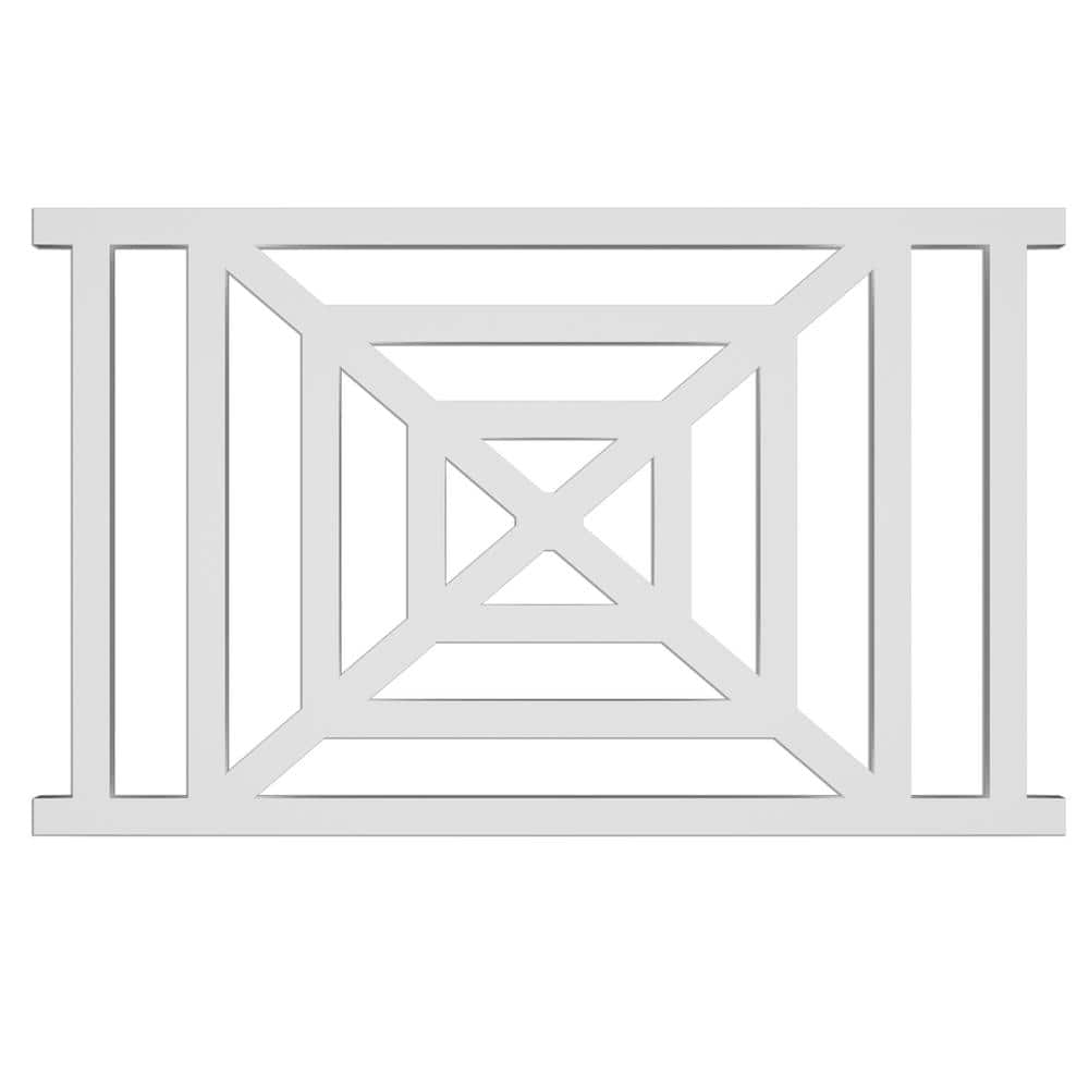 Scottish Cross 29 in. x 4 ft. White Decorative Vinyl Rail Panel