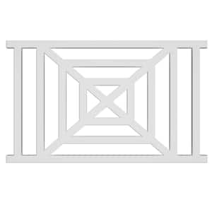 Scottish Cross 29 in. x 4 ft. White Decorative Vinyl Rail Panel