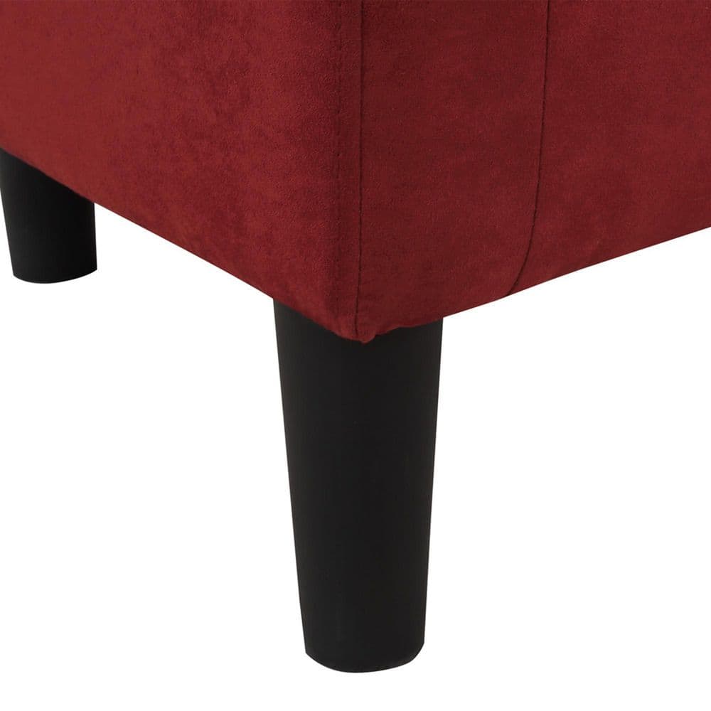 Sustainably Sourced Red Microfiber Barrel Accent Chair with Ottoman