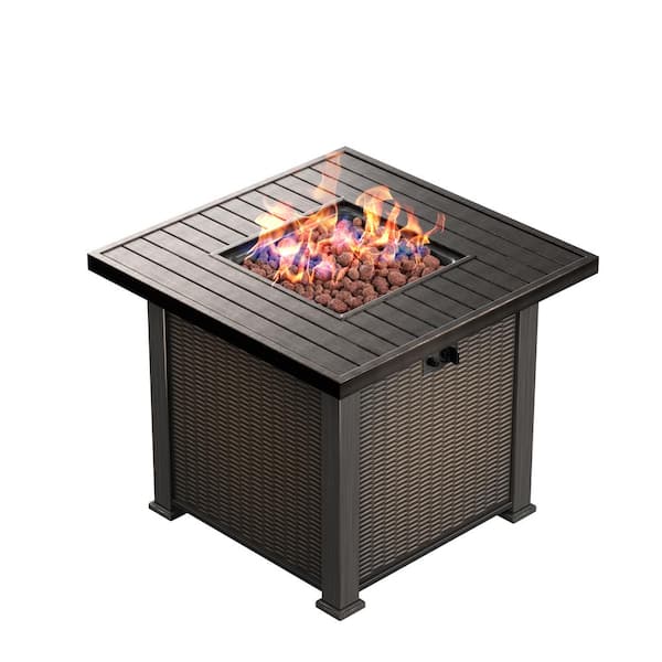 WESTIN OUTDOOR HeatPro 30 in. Square Propane Gas Fire Pit Table 50,000 ...