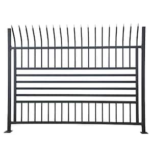 8 ft. x 6 ft. Each 8-Panel Steel Spaced Bar Fence Kit Curved Top Berlin Style Metal Fence Panel