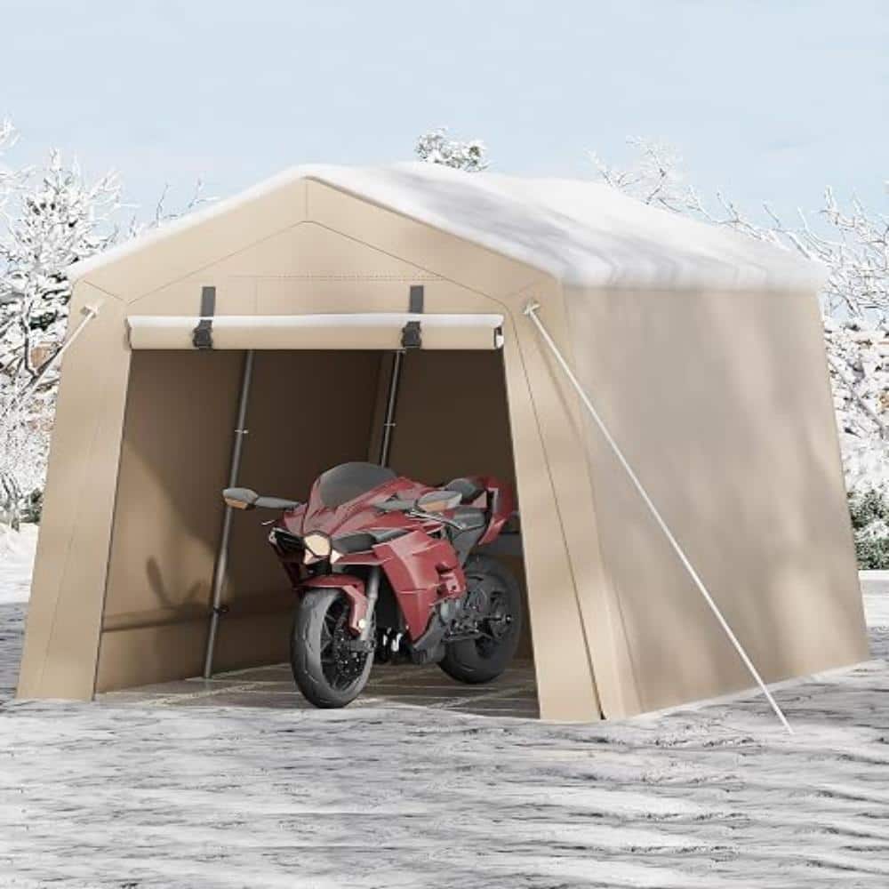 7x10 ft Portable Storage Shed, Heavy Duty 240g PE Waterproof Shelter for Motorcycle, Garden Tools & Firewood, Khaki price history on PriceWatchPro