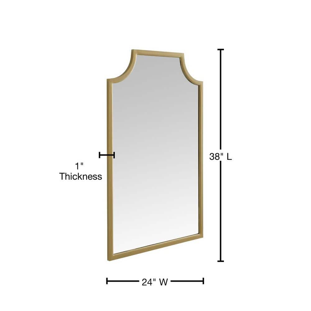 Aimee Rectangular Gold Steel Wall Mirror