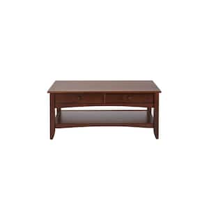 Cedar Springs Rectangular Sable Brown Finish Wood 2 Drawer Coffee Table (42 in. W x 18.11 in. H)