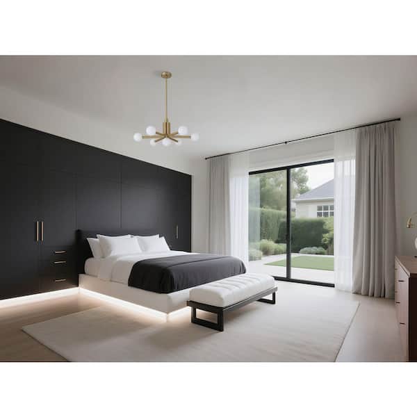 Thesis Stockholm 29 in. 7-Light Champagne Gold Chandelier with