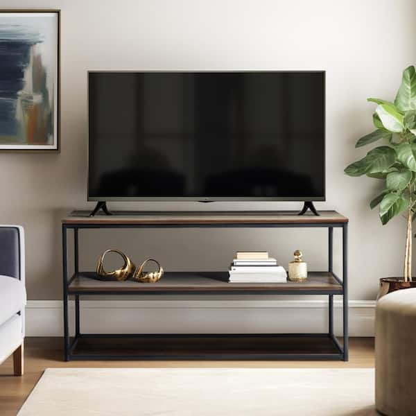 Homy Casa Facto 47.2 in. Brown Manuefactured Wood TV Stand Fits TV's up to 50 in.