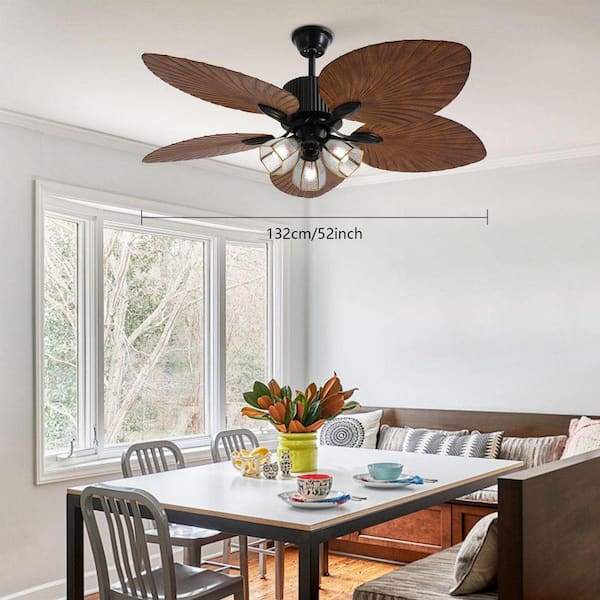 Reviews for OUKANING 52 in. Indoor Black Modern Ceiling Fan with 5
