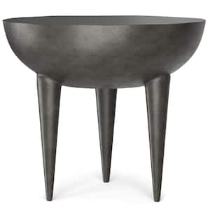 Otto Contemporary 21 in. Wide Cast Aluminum Side Table in Graphite, Fully Assembled