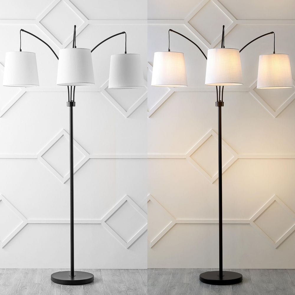 Sylva 72.5" Black Adjustable 3-Light Iron Floor Lamp