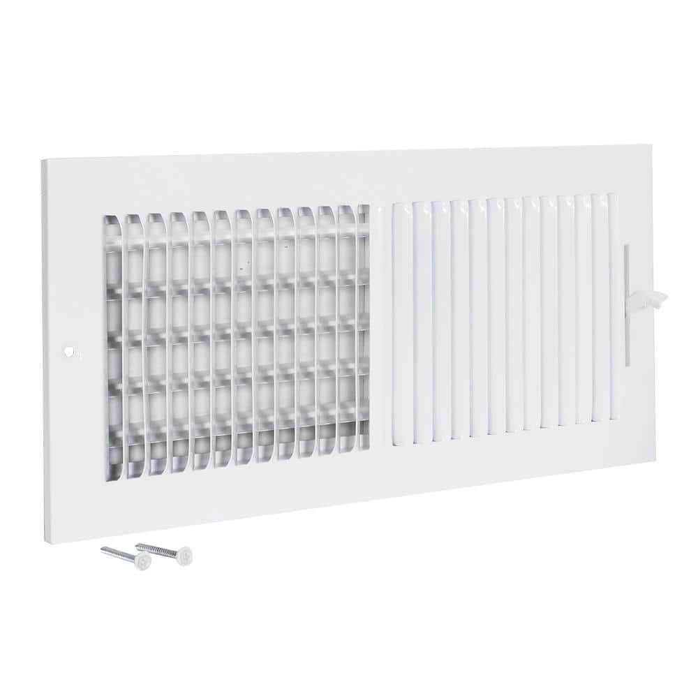 EZ-FLO 14 in. x 6 in. 2-Way Steel Wall/Ceiling Register, White