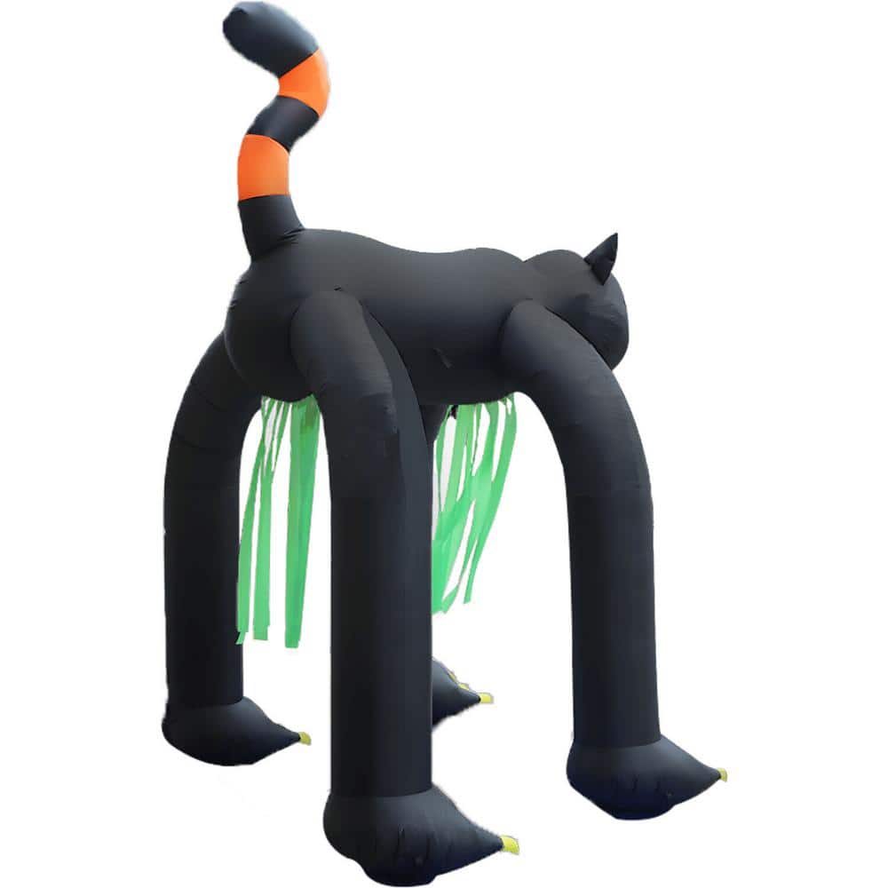 10-Foot Tall Black Cat Arch Inflatable with LED Lights