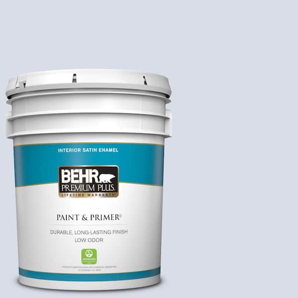 BEHR PREMIUM PLUS 5 gal. #630C-2 Sweet Harbor Satin Enamel Low Odor Interior Paint & Primer