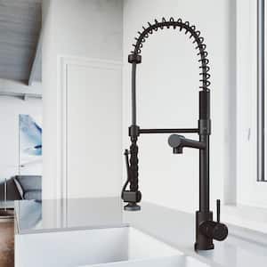 Zurich Single Handle Pull-Down Sprayer Kitchen Faucet in Matte Black