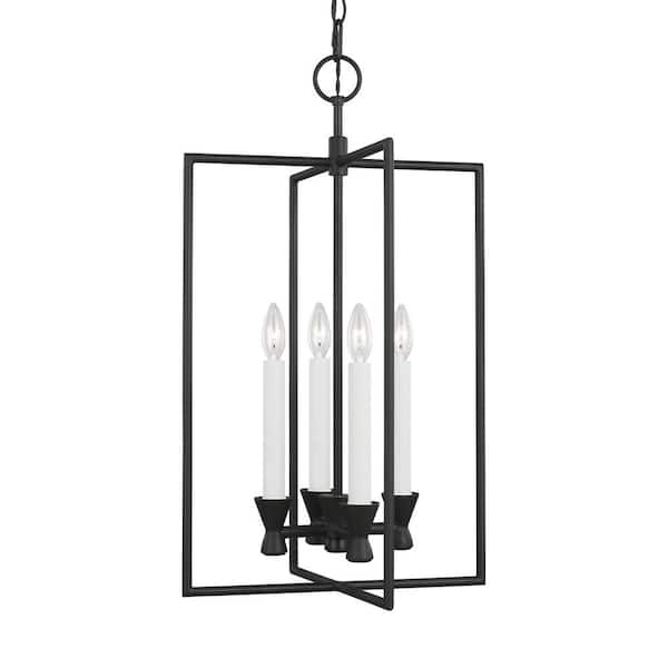 Generation Lighting Keystone Lantern 4-Light Aged Iron Chandelier