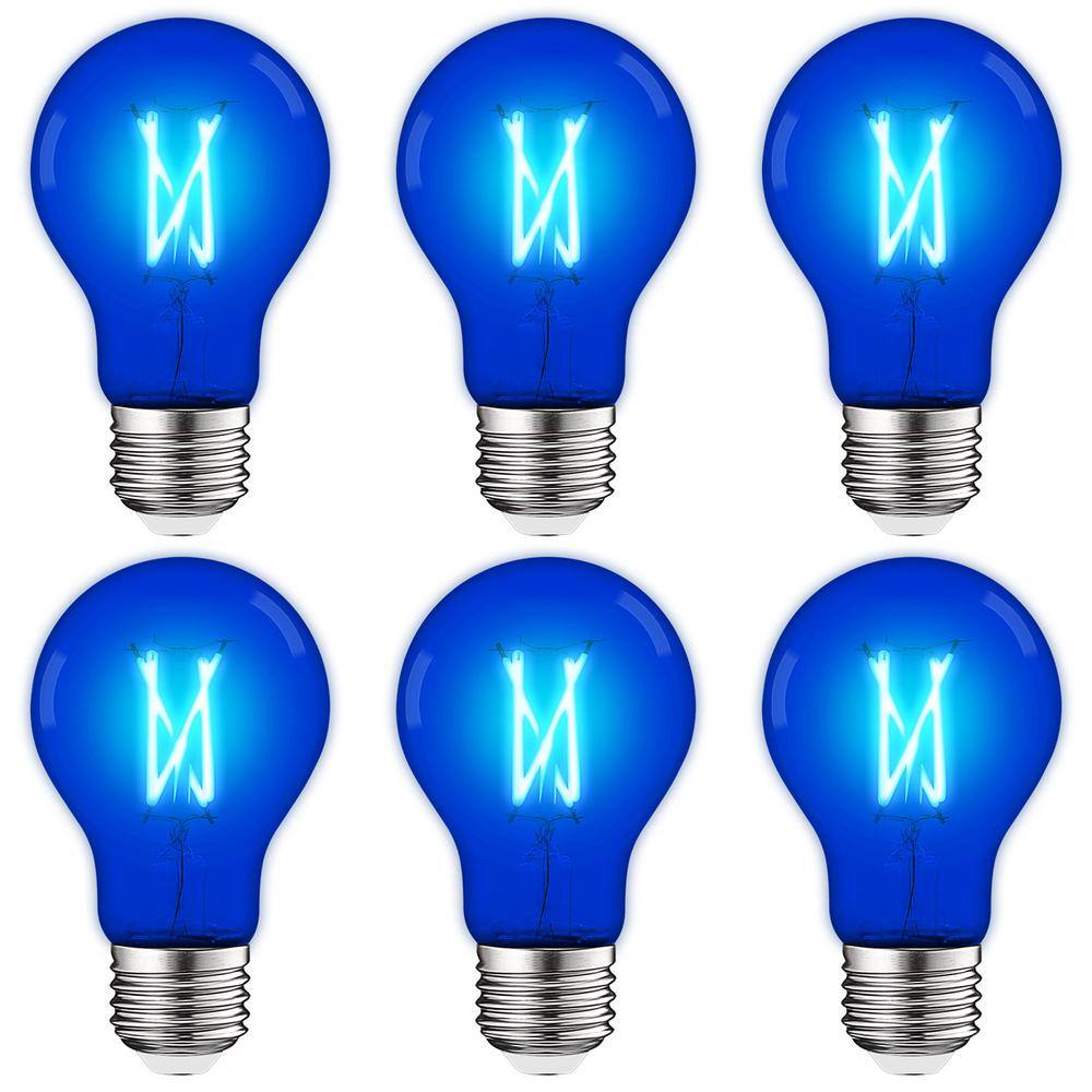 LUXRITE 60-Watt Equivalent A19 Edison LED Blue Light Bulb 4.5-Watt ...