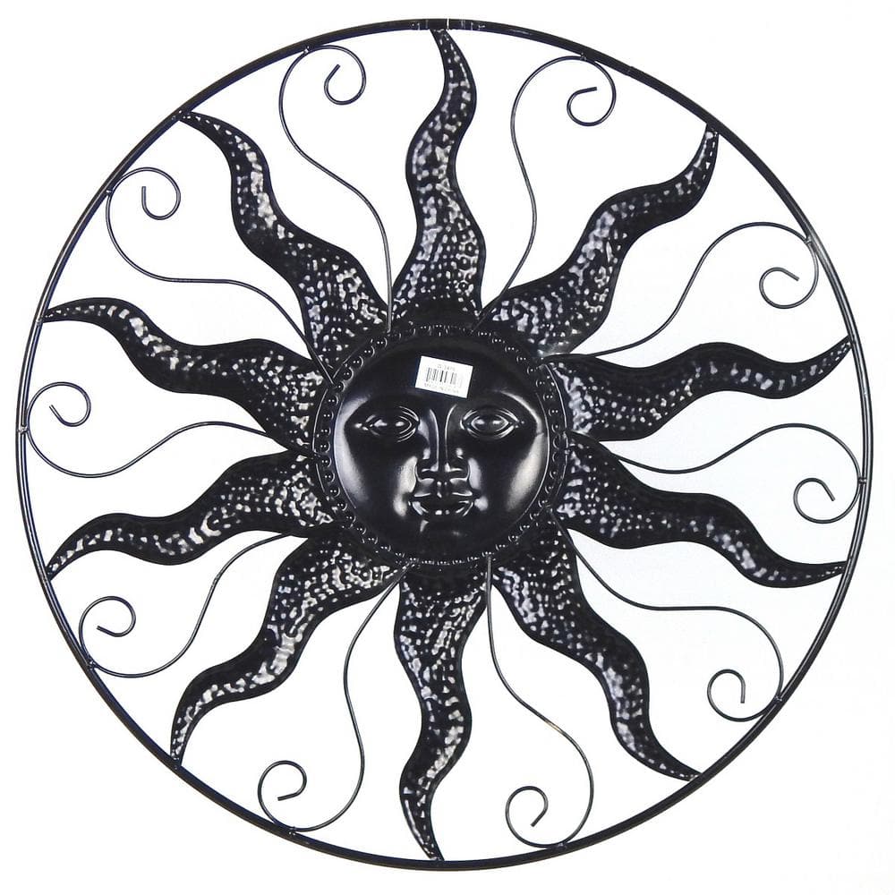 25-Inch Bronze Steel Sun Decorative Wall Art