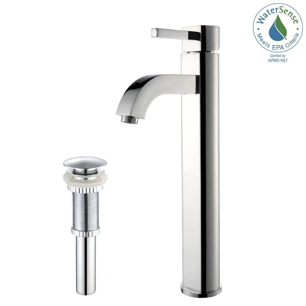 Chrome 12.5" Single Handle Vessel Bathroom Faucet