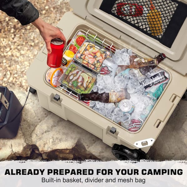 Gilati Khaki 55 qt. Portable Chest Cooler, Leak-Proof Outdoor