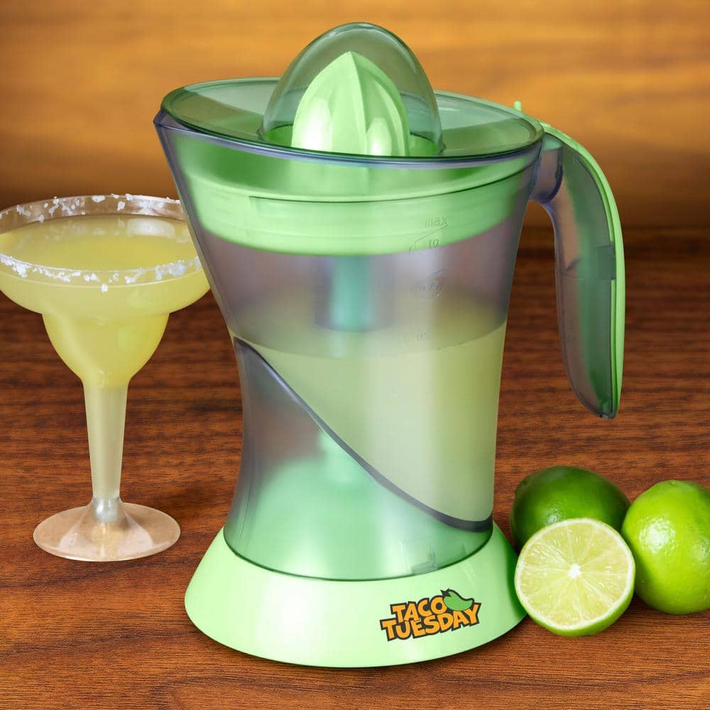 Green Electric Citrus Juicer with Pitcher and Glasses Set