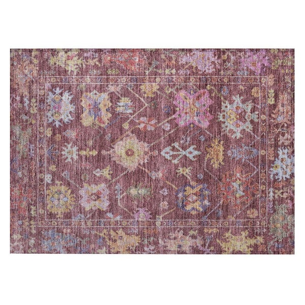 Chantille Machine Washable Indoor/Outdoor Abstract ACN2234 Burgundy 1 ft. 8 in. x 2 ft. 6 in. Accent Rug