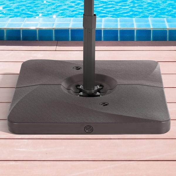 JOYESERY Cantilever Umbrella Weight Base HDPE Plastic Material Waterproof, for Patio Umbrella Base With Cross Base in Dark Brown