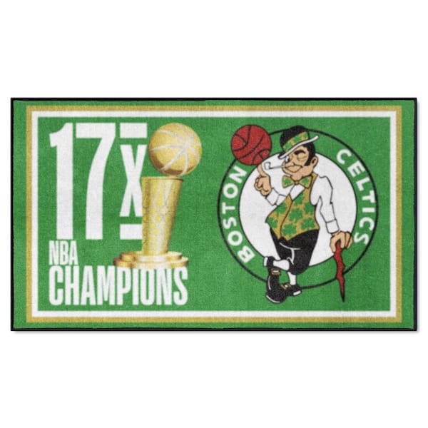 FANMATS Boston Celtics Green 3 ft. x 5 ft. Plush Area Rug