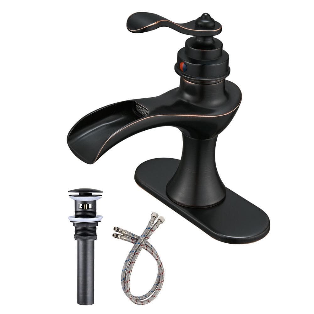 Homevacious Bathroom Vessel Sink Faucet Tall Antique Oil Rubbed Bronze Waterfall 