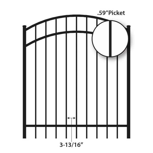 FORGERIGHT Vinings 4 ft. W x 4 ft. H Black Aluminum Pre-Assembled Fence Gate