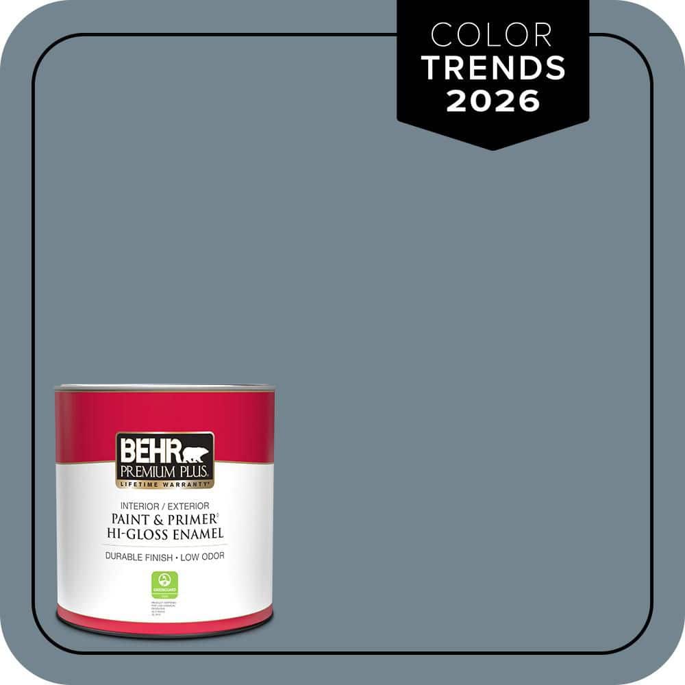 BEHR PREMIUM PLUS 1 qt. #N480-5 Adirondack Blue Hi-Gloss Enamel