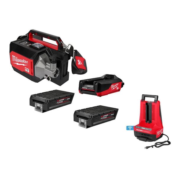 MX FUEL Lithium-Ion Cordless Briefcase Concrete Vibrator Kit with (2) Batteries, Charger & Super Charger