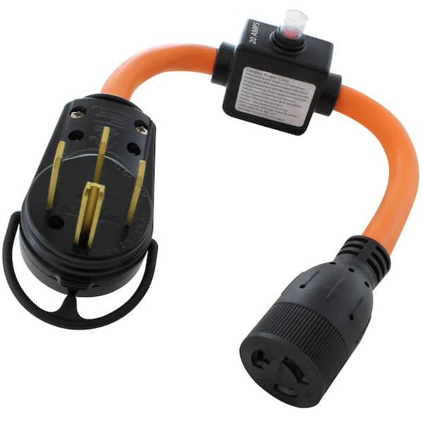 AC WORKS 6-50P 3-Prong Plug to L6-20R 3-Prong Connector With 20A